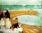 Philip Wilson Steer stranden vid walberswick oil painting on canvas